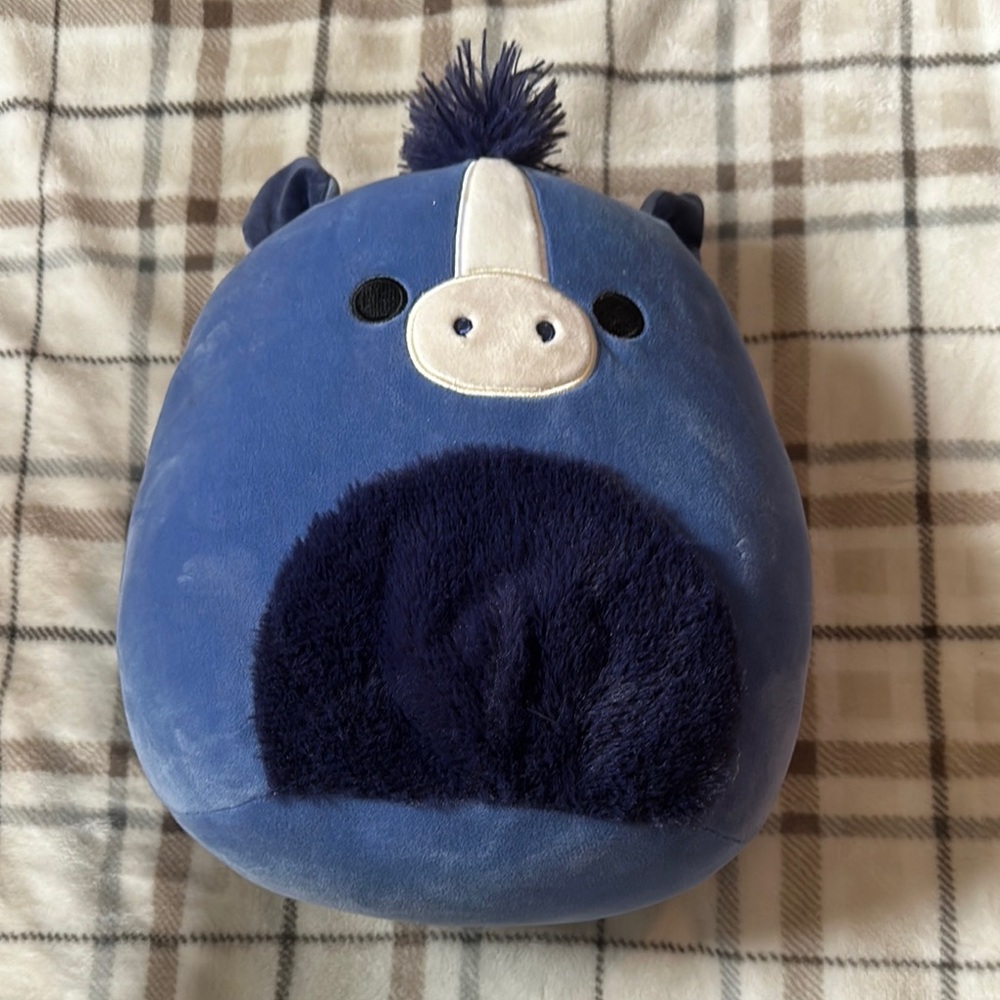 Blue and White Plush Toy